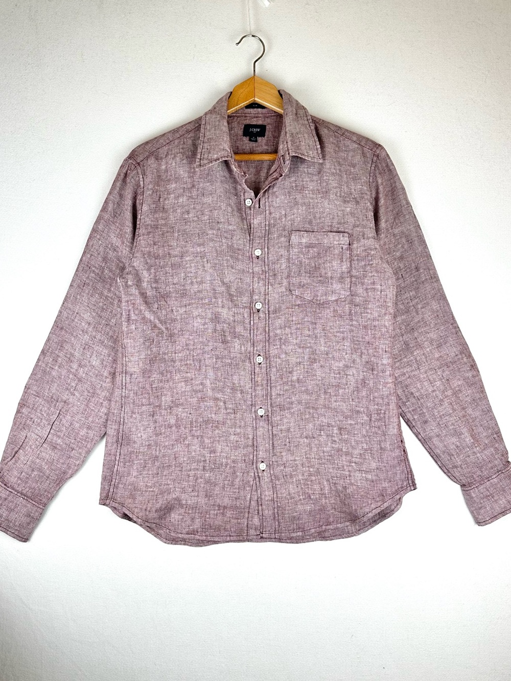J Crew Linen Button Down Shirt Long Sleeve Slim Business Casual